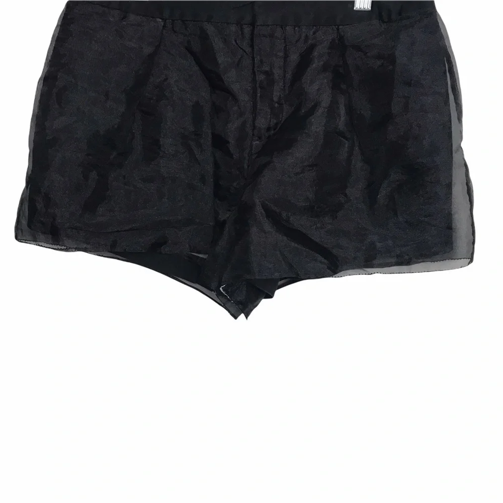 Lily Black Chiffon Mid Rise Shorts